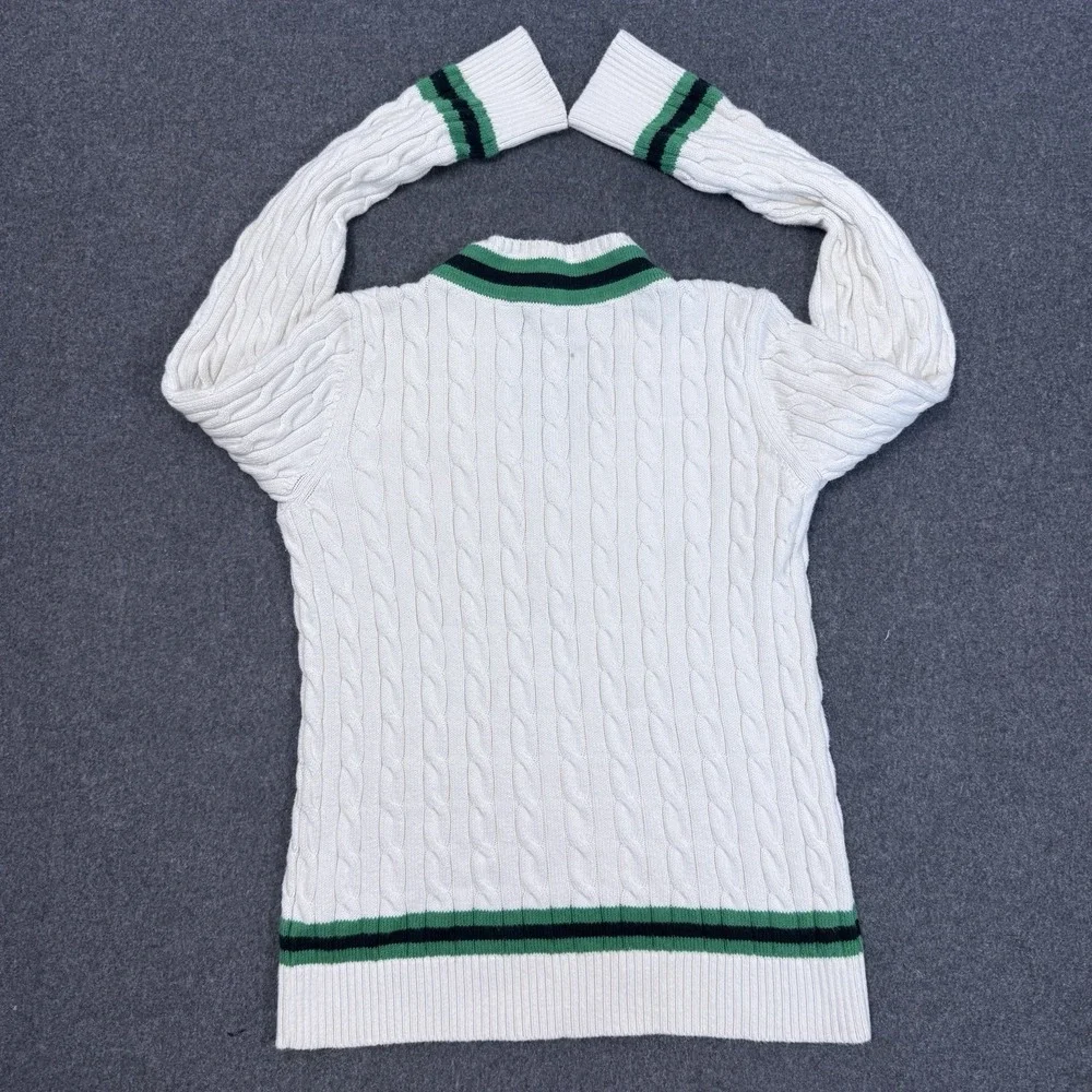 Lauren Ralph Lauren Cable Knit V Neck Sweater Womens M - Picture 10 of 11